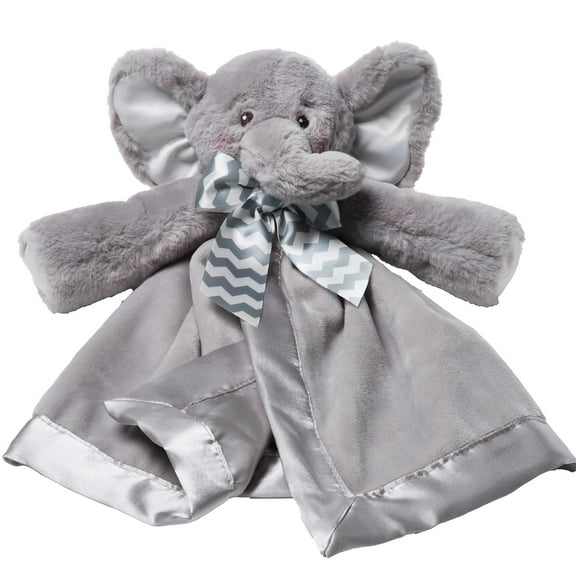 Bearington Baby Lil' Spout Snuggler, 15 Inch Gray Elephant Plush Stuffed Animal Security Blanket Lovey for Babies