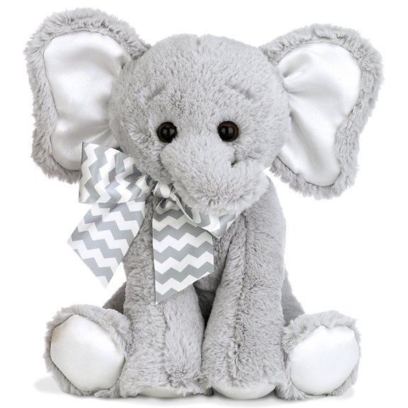 Bearington Baby Lil’ Spouts The Elephant Plush, 10 Inch Elephant Stuffed Animal Piggy Bank with Noise, For Ages 3-14