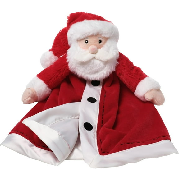 Bearington Baby Santa Snuggler, 15 Inch Plush Christmas Santa Claus Security Blanket Lovey for Babies, For Ages 0-3