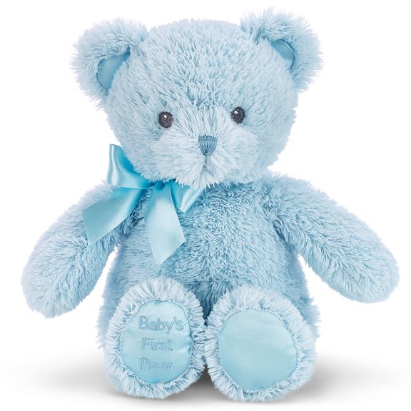 Bearington Baby's First Teddy Bear Plush - 18 Inch Blue Stuffed Animal - Teddy Bear for Baby, Infant, Newborn - Plush Toy Stuffed Dog