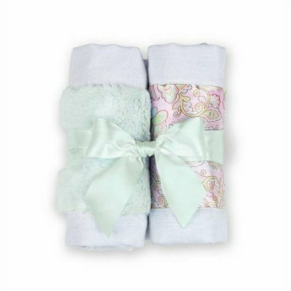 Bearington Bears Lil Hoots Paisley Baby Burp Cloth Set of 2