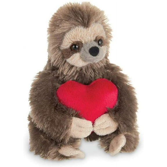 Bearington Collection, Bearington Lil' Simon Love Plush Sloth Stuffed Animal with Heart, Soft & Cuddly, 6.5 Inches