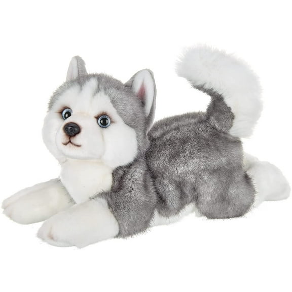 Bearington Explore 13-Inch Baby Dog Plush, Huggable Stuffed Animal Puppy, Adorable and Cuddly Husky Manouk Dog Plush Toy for Nursery Decor