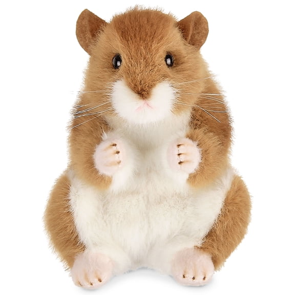 Bearington Collection Cheeks Stuffed Hamster, Ultra-Soft 6” Toy, Made With Premium Fill, Expressive Face And Natural Whiskers; Machine Washable, Gift For Animal Lovers, For Ages 1-14