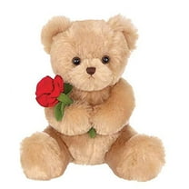 Bearington Collection Remington Plush Stuffed Animal Teddy Bear with Rose, 9.5 inches