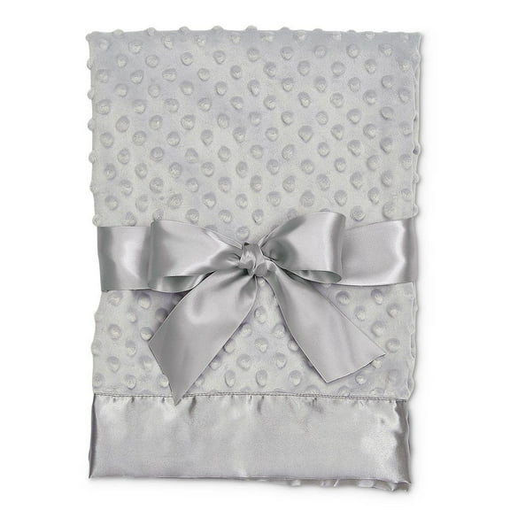 Bearington Dottie Blankie - Gray, Soft Small Security Blanket for Baby, 16" x 16 inches