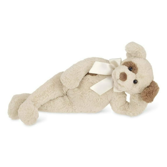 Bearington Duke Plush Beige and Brown Puppy Dog Stuffed Animal, 16 inches