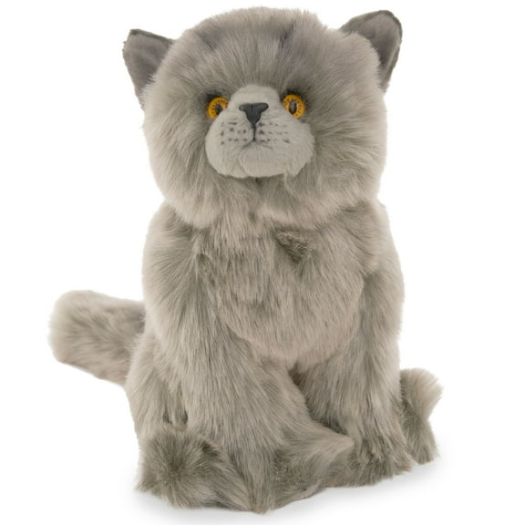 Bearington Gordie The Grey Cat Plush, 10.5 Inch Grey Cat Stuffed Animal, For Ages 3-14