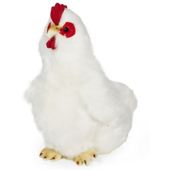 Bearington Henny Plush White Hen Stuffed Animal, 9 Inches