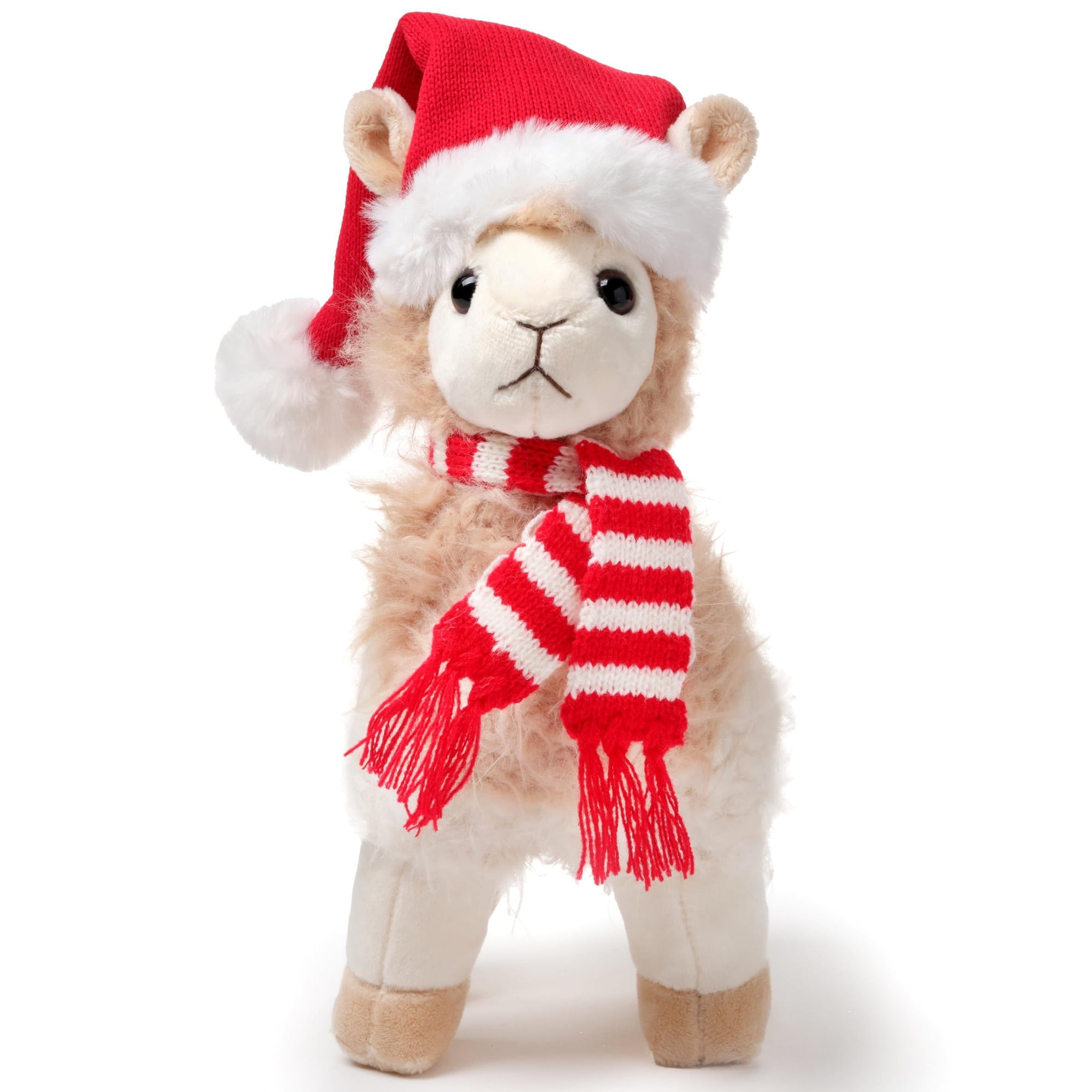 Holly the Holiday Llama Plush with Santa Hat and Scarf, 10 Inches