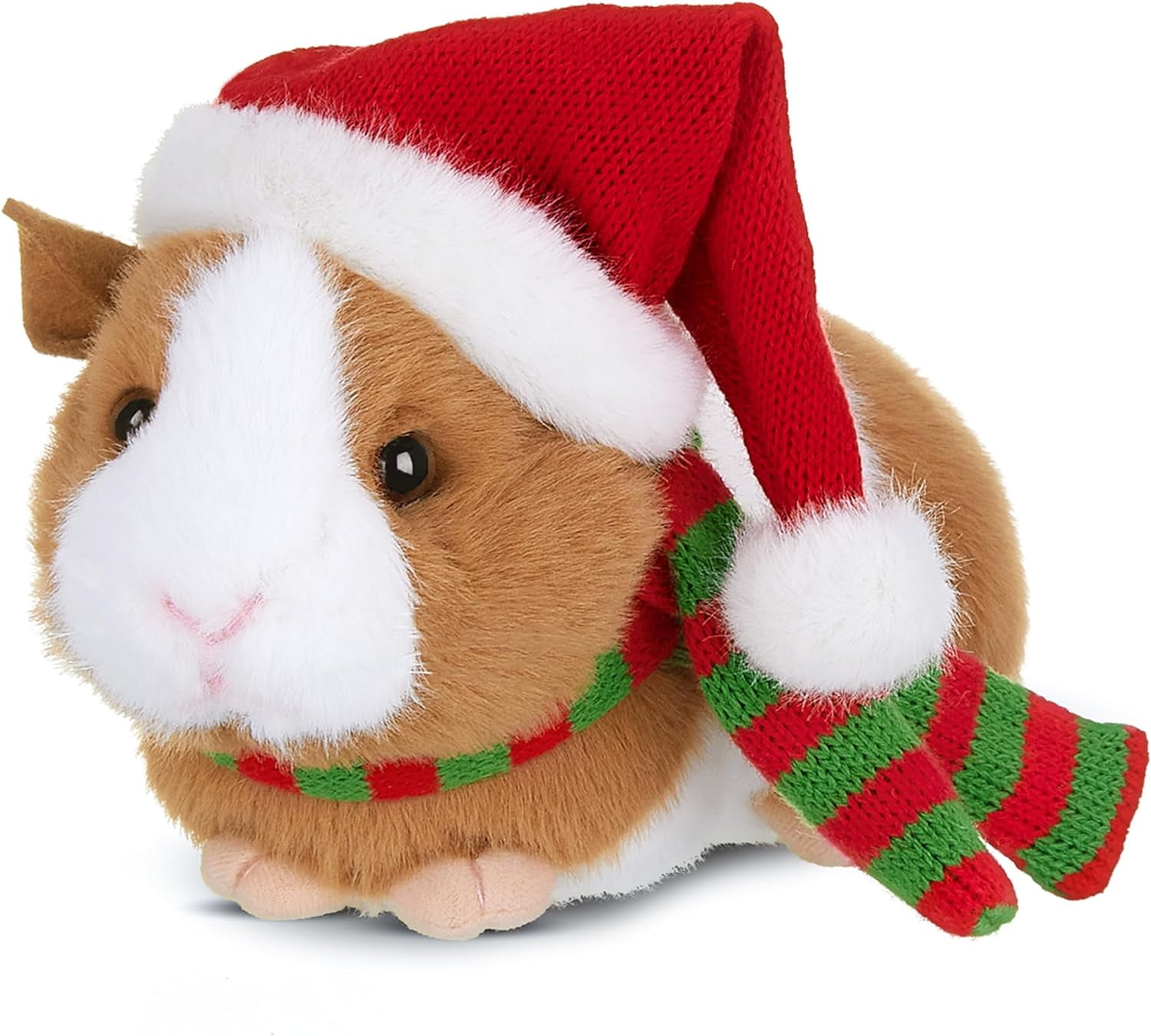 Bearington Jolly Ginny Christmas Plush, 8 Inch Cute Stuffed Animal, Guinea Pig Toys for Kids