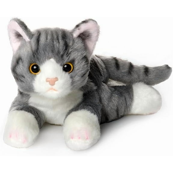 Bearington Lil' Socks Cat 8 In Stuffed Animals Stripped Cat Plush Toy - Stuffed Cats That Look Real - Plushies for Kids, For Ages 3-14