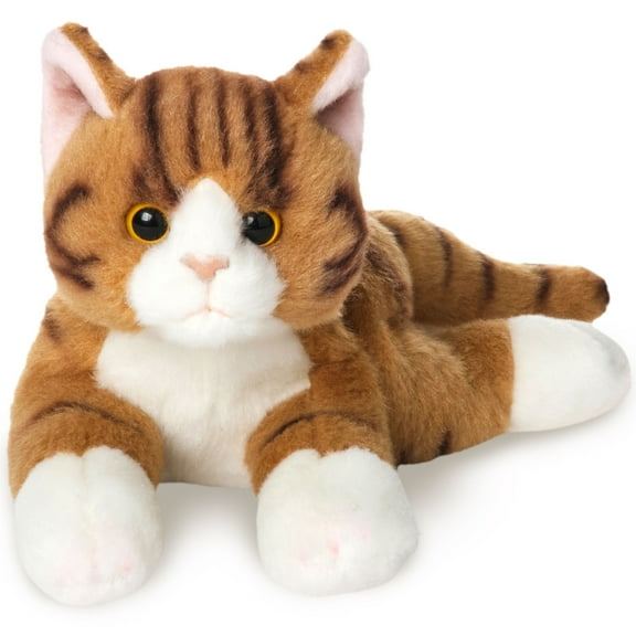 Bearington Lil' Tabby Small Plush Stuffed Animal Orange Striped Tabby Cat, Kitten 8 inch