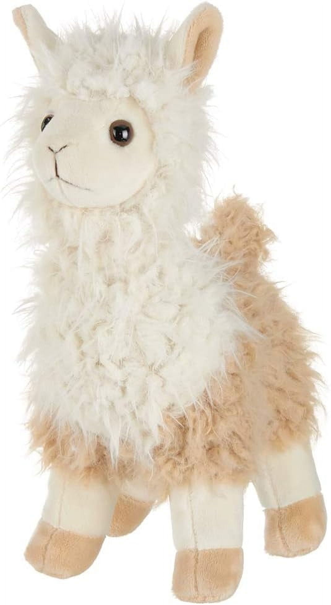 Bearington 12" White and Brown Plush Llama Stuffed Animal