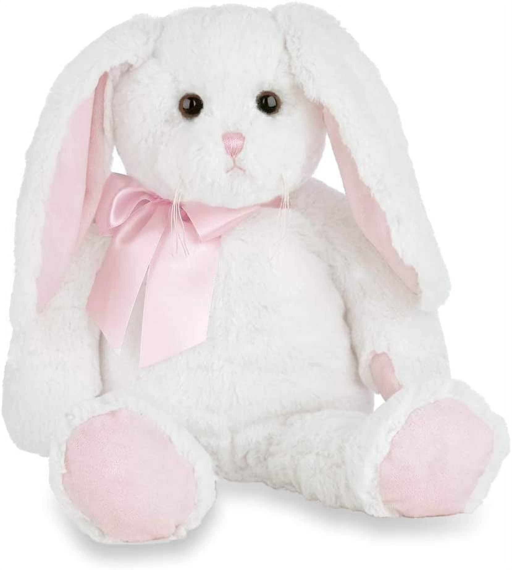 Bearington Loppy Longears White and Pink Plush Stuffed Animal Bunny Rabbit 16 inches Walmart