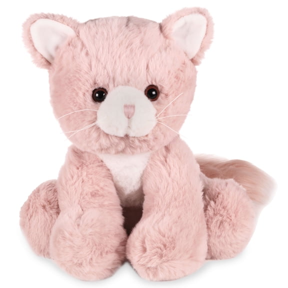 Bearington Mew Mew The Pink Kitty Stuffed Animal Plush - 10.5" Adorable Kitten Plush Toy with Soft Faux Fur and Premium Feel - Cute Pink Cat Plushie Gift for Girls, Cat Lovers, and Kids