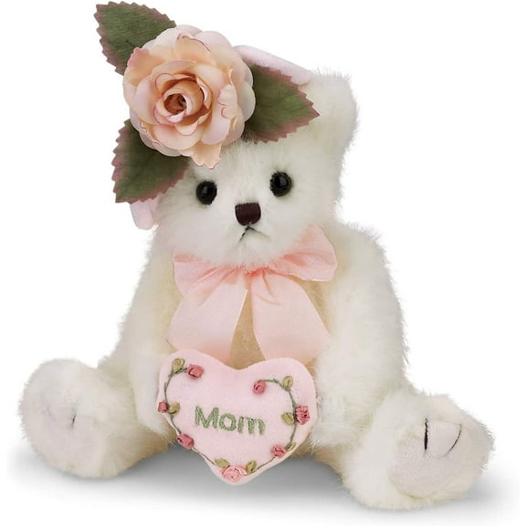 Bearington Mommy Tenderheart White Stuffed Bear, 10 Inch Mother Teddy Bear - Baby Stuffed Animals