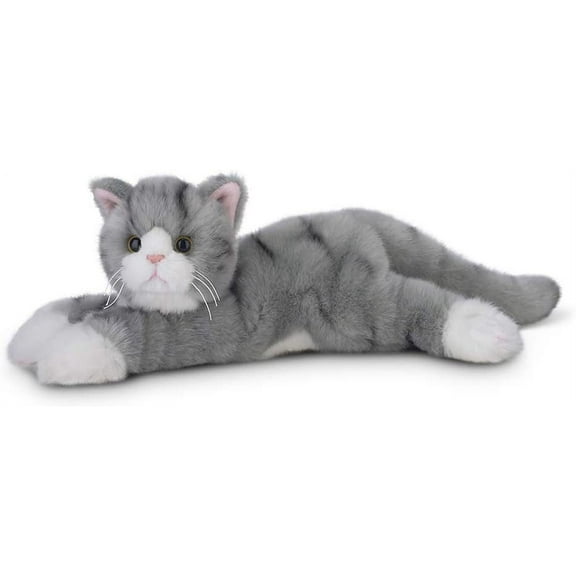 Bearington Socks Plush Stuffed Animal Grey Striped Tabby Cat, Kitten 15 Inch