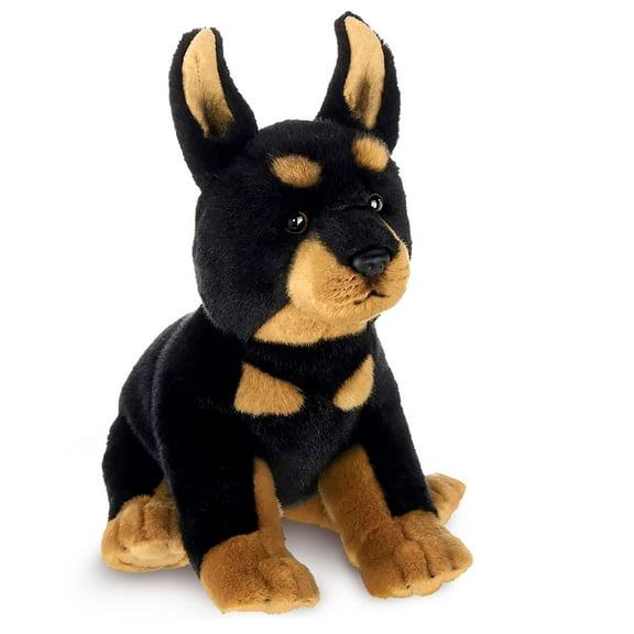 Bearington Thor Plush Doberman Stuffed Animal Puppy Dog, 13 Inches