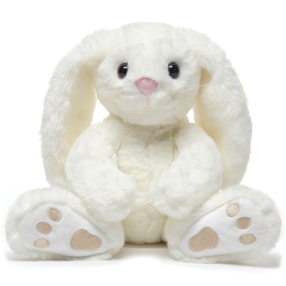 Bearington Whisker Easter Bunny Stuffed Animal - 10.5" White Easter Stuffed Animals for Everyday Cuddles and Playtime - Adorable Bunny Rabbit Plush Gift for Babies, Toddlers, and Kids