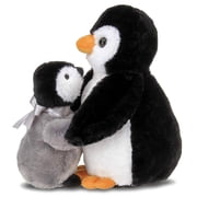 Bearington Collection Wiggles and Wobbles Plush Penguin with Baby Stuffed Animal, 10 Inch