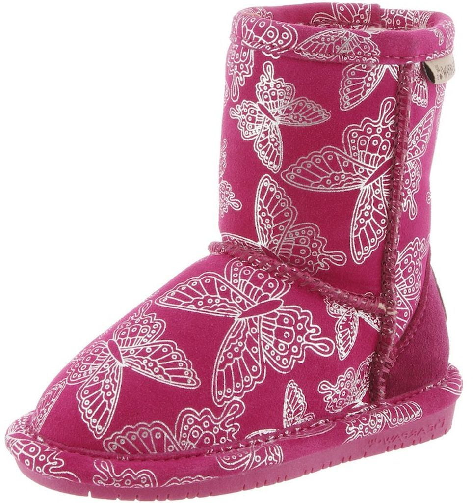 Bearpaw Boots Girl Belle Butterfly Suede Bold 11 Child Pom Berry 1868T Walmart