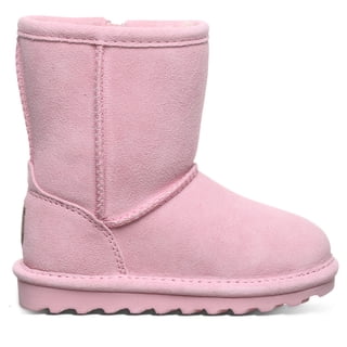 BEARPAW Elle Toddler Prism Pink Size 8 | Kid's Slip-On Boot with Zipper for Easy Wear | Comfortable Winter Boot for Kids