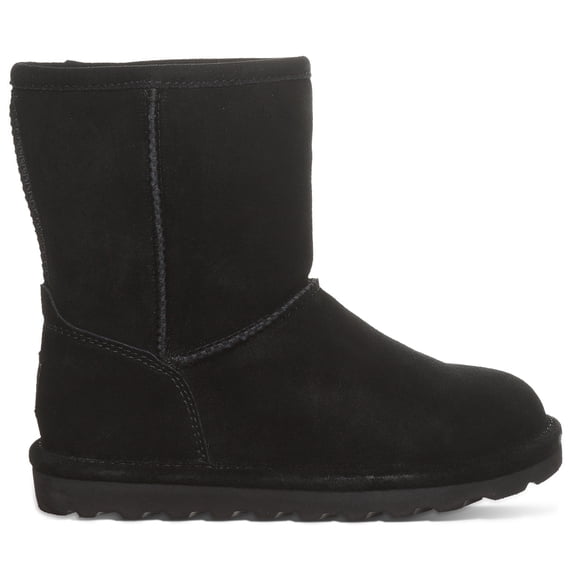 BEARPAW Elle Youth Black Size 2 | Cozy Suede Winter Boots for Kids | Comfortable Slip-On Boots