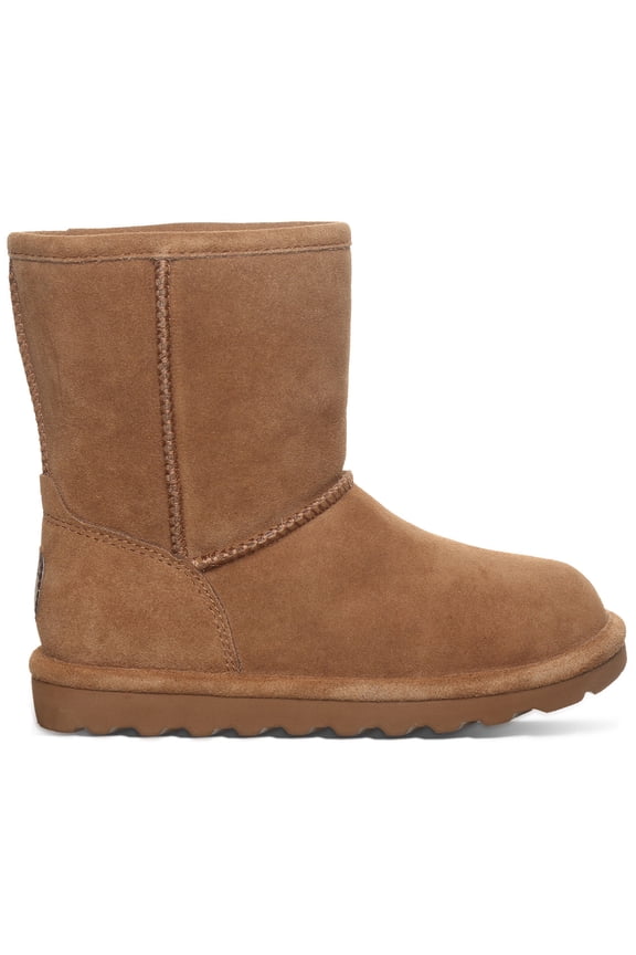 Elle Youth Hickory Size 2 | Cozy Suede Winter Boots for Kids | Comfortable Slip-On Boots