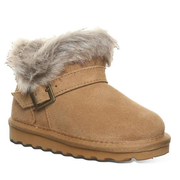 BEARPAW Jasmine Toddler Iced Coffee Size 12 | Toddler's Boot Classic Suede | Kid's Slip On Boot | Comfortable Winter Boot Iced Coffee Jasmine Toddler Boots