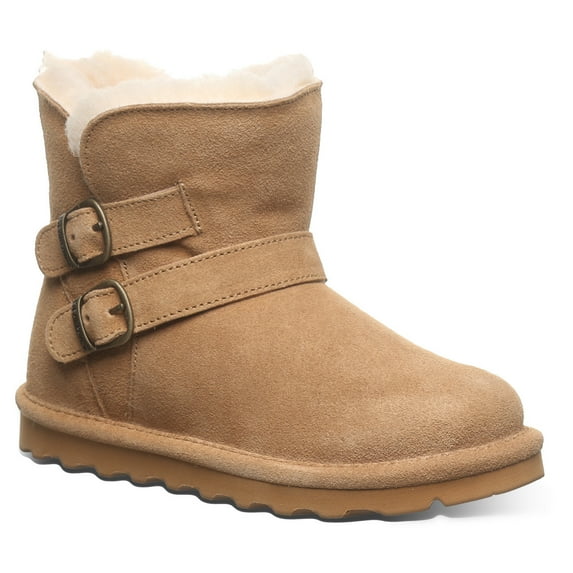 BEARPAW Katya Youth Iced Coffee Size 2 | Youth's Boot Classic Suede | Youth's Pull On Boot | Comfortable Winter Boot Iced Coffee Katya Youth Boots