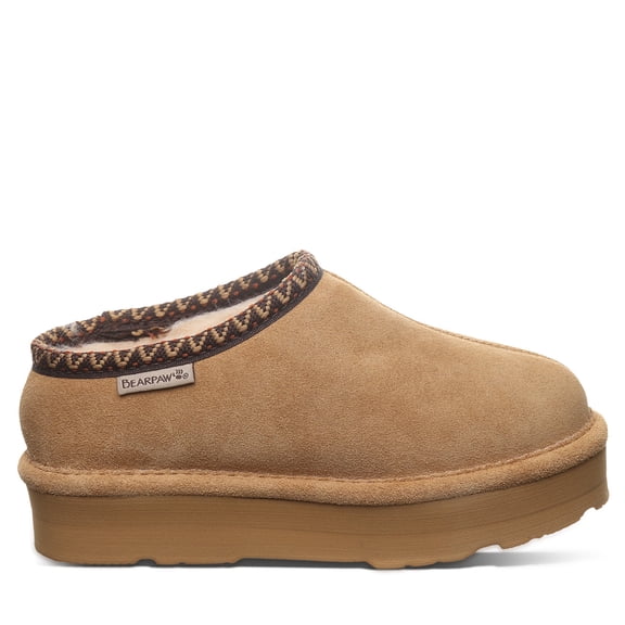 BEARPAW Martis Youth Slipper Iced Coffee Size 2 | Kid's Cozy Footwear | Comfortable & Lightweight Indoor & Outdoor Slipper