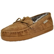 Bearpaw Moc II Mens Moccasin Slippers, Sheepskin Lining, Hard Sole with Cushioned Footbed, Rubber Outsole Slippers for Men