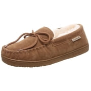 Bearpaw Moc II Mens Moccasin Slippers, Sheepskin Lining, Hard Sole with Cushioned Footbed, Rubber Outsole Slippers for Men