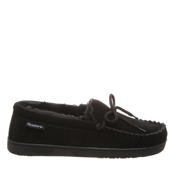 BEARPAW Men's Moc II Wide Black Size 10 | Men's Slipper | Men's Shoe | Comfortable & Lightweight