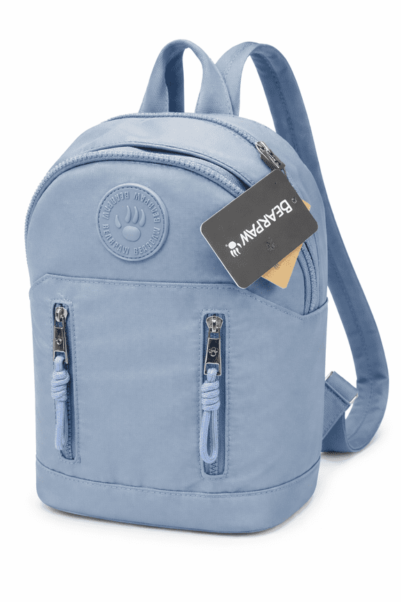 Mini Backpack, Lightweight Small Daypack with Front Zip Pockets, Blue-Gray