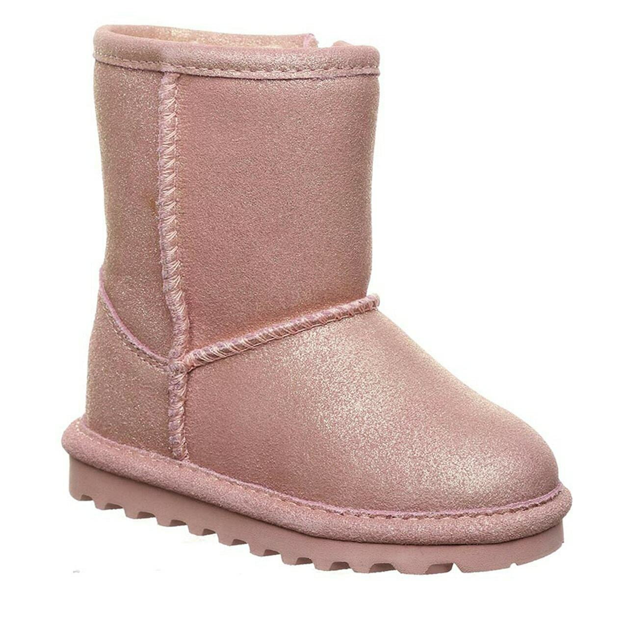 Bearpaw Pink Glitter Elle Toddler Zipper Boots, Size 8