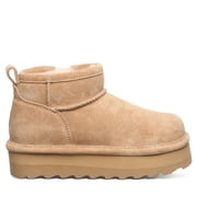 BEARPAW Retro Shorty Youth Iced Coffee Size 4 | Cozy Slip On Winter Boots for Kids | Winter Ankle Boots