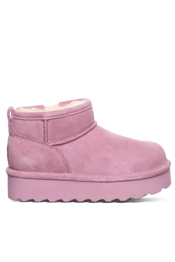 Retro Shorty Youth Dusky Orchid Size 5 | Cozy Slip On Winter Boots for Kids | Winter Ankle Boots