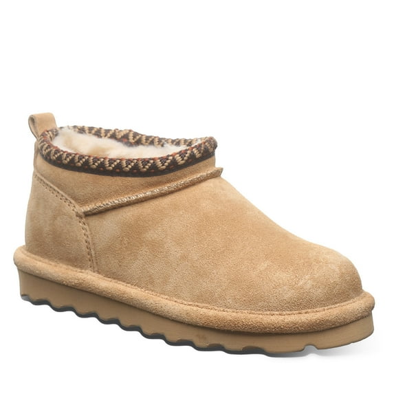 BEARPAW Super Shorty Deco Youth Iced Coffee Size 3 | Youth's Ankle Boot | Youth's Slip On Boot | Comfortable Winter Boot Iced Coffee Super Shorty Deco Youth Boots