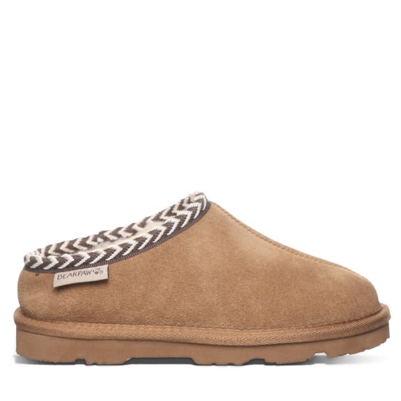 BEARPAW Tabitha Youth Hickory Size 1 | Kid's Slipper | Comfortable & Lightweight Indoor & Outdoor Shoe
