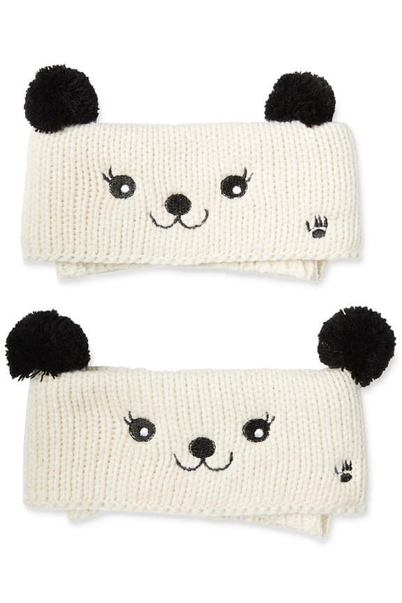 bearpaw women's bear knit boot cuffs, ivory bear, os