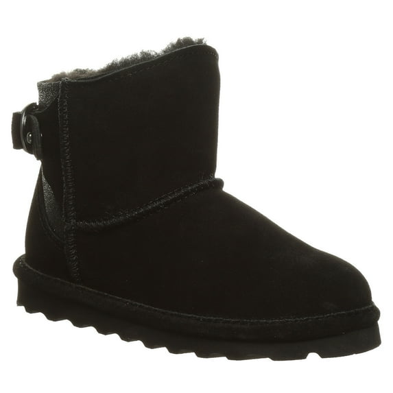 BEARPAW Women’s Betty Black Size 7 | Women’s Ankle Bootie | Women’s Slip On Boot | Comfortable Winter Boot Women's Black Caviar Betty Boots