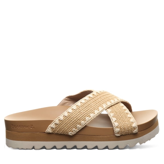 BEARPAW's Women's Carina Natural Sandal Size 12 | Women's Sandal | Women's Shoes | Comfortable & Lightweight