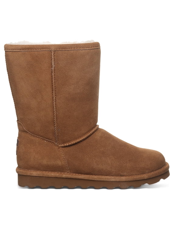 Women's Elle Short Hickory Size 10 | Classic Suede Pull On Fashion Boot | Cozy Winter Boots for Women