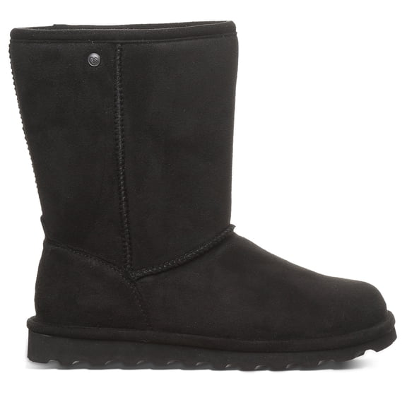 BEARPAW Women's Elle Short Vegan Black Size 5 | Women's Boot Classic Suede | Women's Slip On Boot | Comfortable Winter Boot