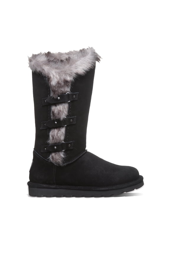 Women's Emery Black Size 6 | Women's Boot Classic Suede | Women's Slip On Boot | Comfortable Winter Boot