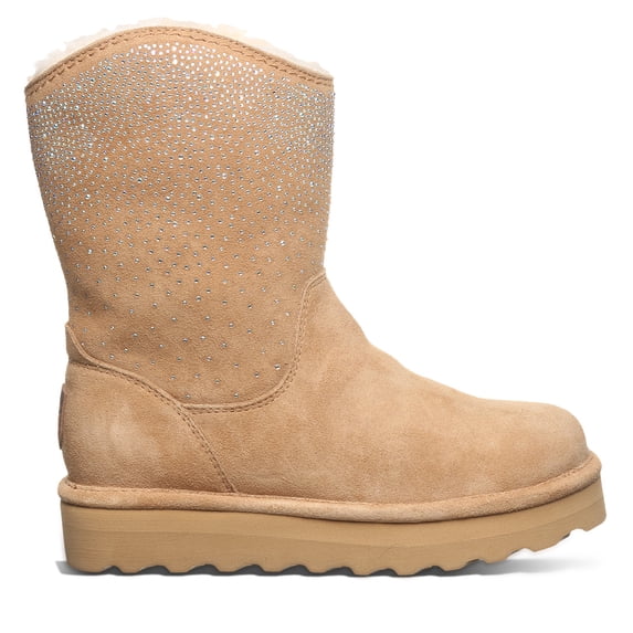 BEARPAW Women's Glam Platform Lo Iced Coffee Solid Size 13 | Women's Boot Classic Suede | Women's Pull On Boot | Comfortable Winter Boot