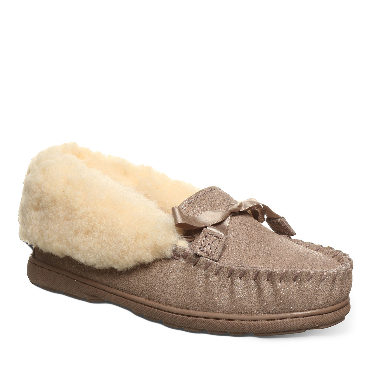 Bearpaw Womens Indio Exotic Suede Glitter Moccasin Slippers