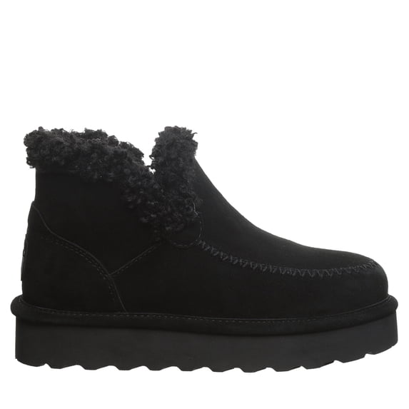 BEARPAW Women's Maeve Platform Lo Black Size 11 | Women's Boot Classic Suede | Women's Slip On Boot | Comfortable Winter Boot